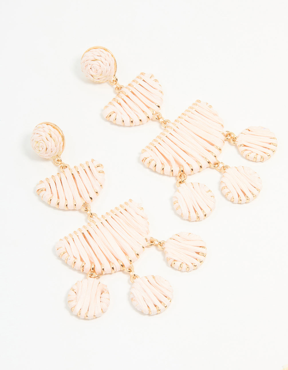 Paper Raffia Wrapped Drop Earrings