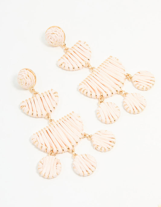 Paper Raffia Wrapped Drop Earrings