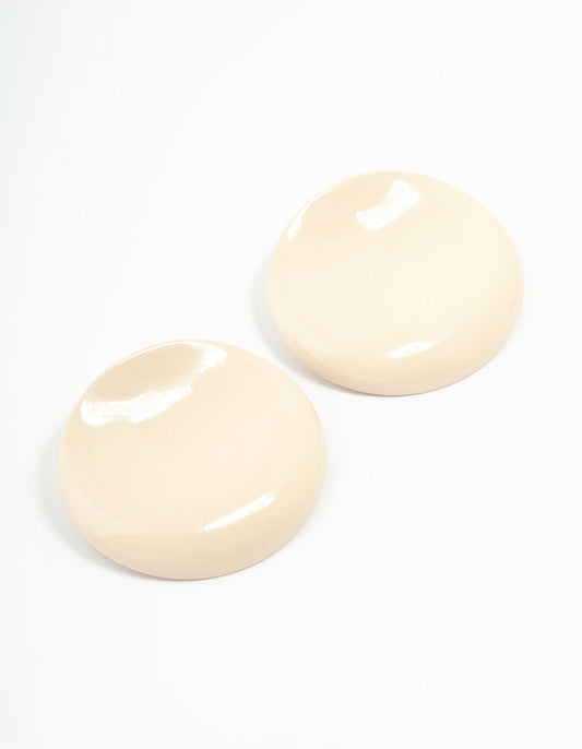 Acrylic Curved Disc Large Stone Earrings