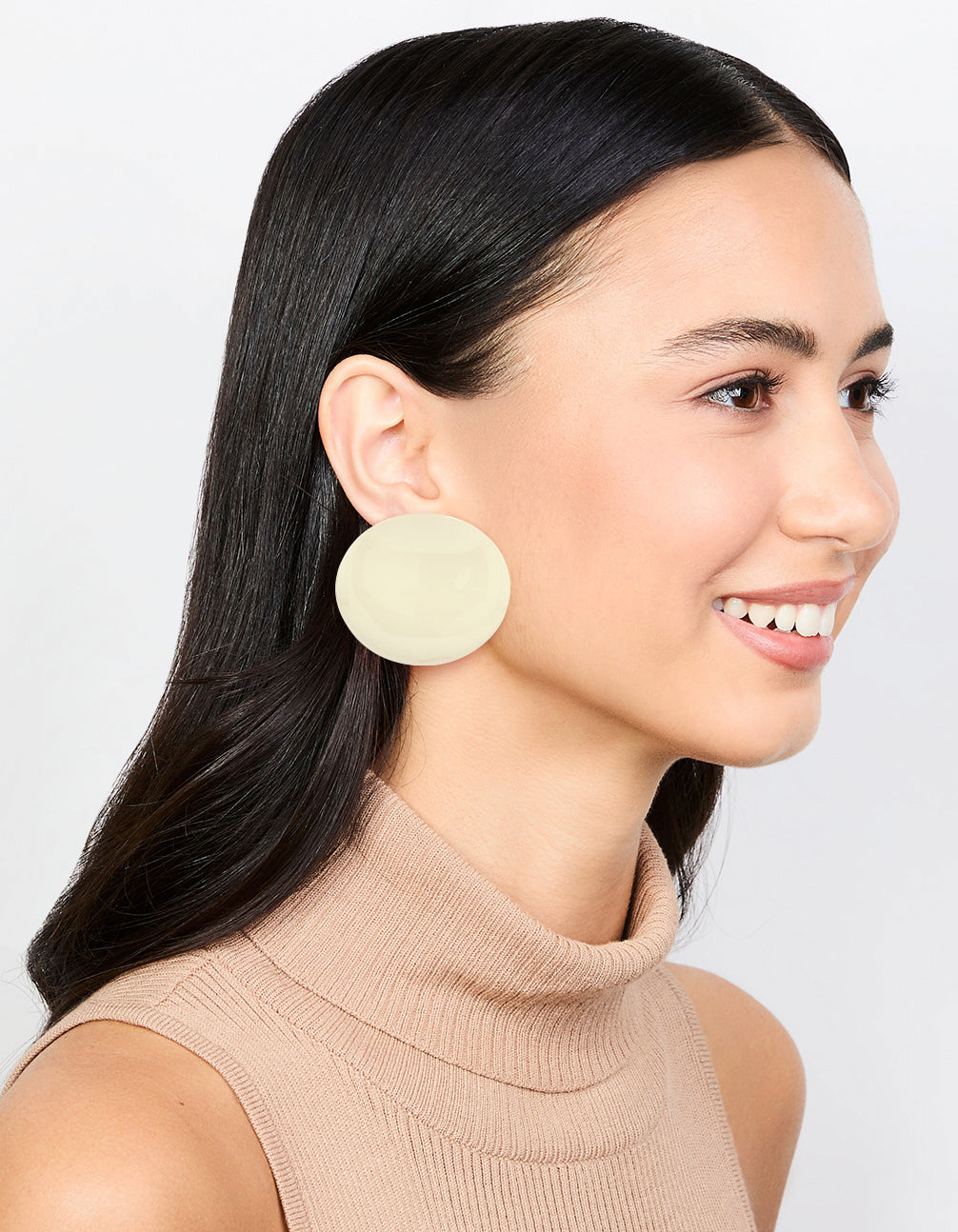 Acrylic Curved Disc Large Stone Earrings