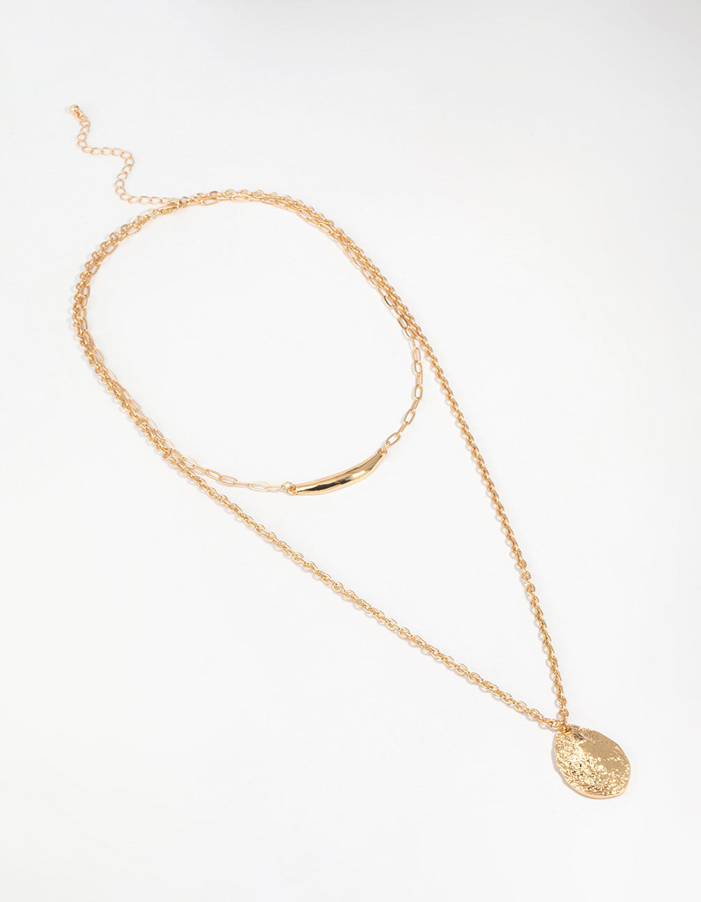Gold Molten Layered Necklace
