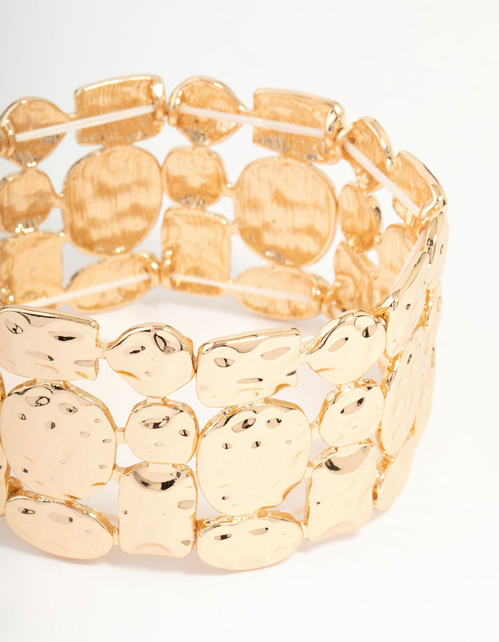 Gold Molten Layered Stretch Bracelet