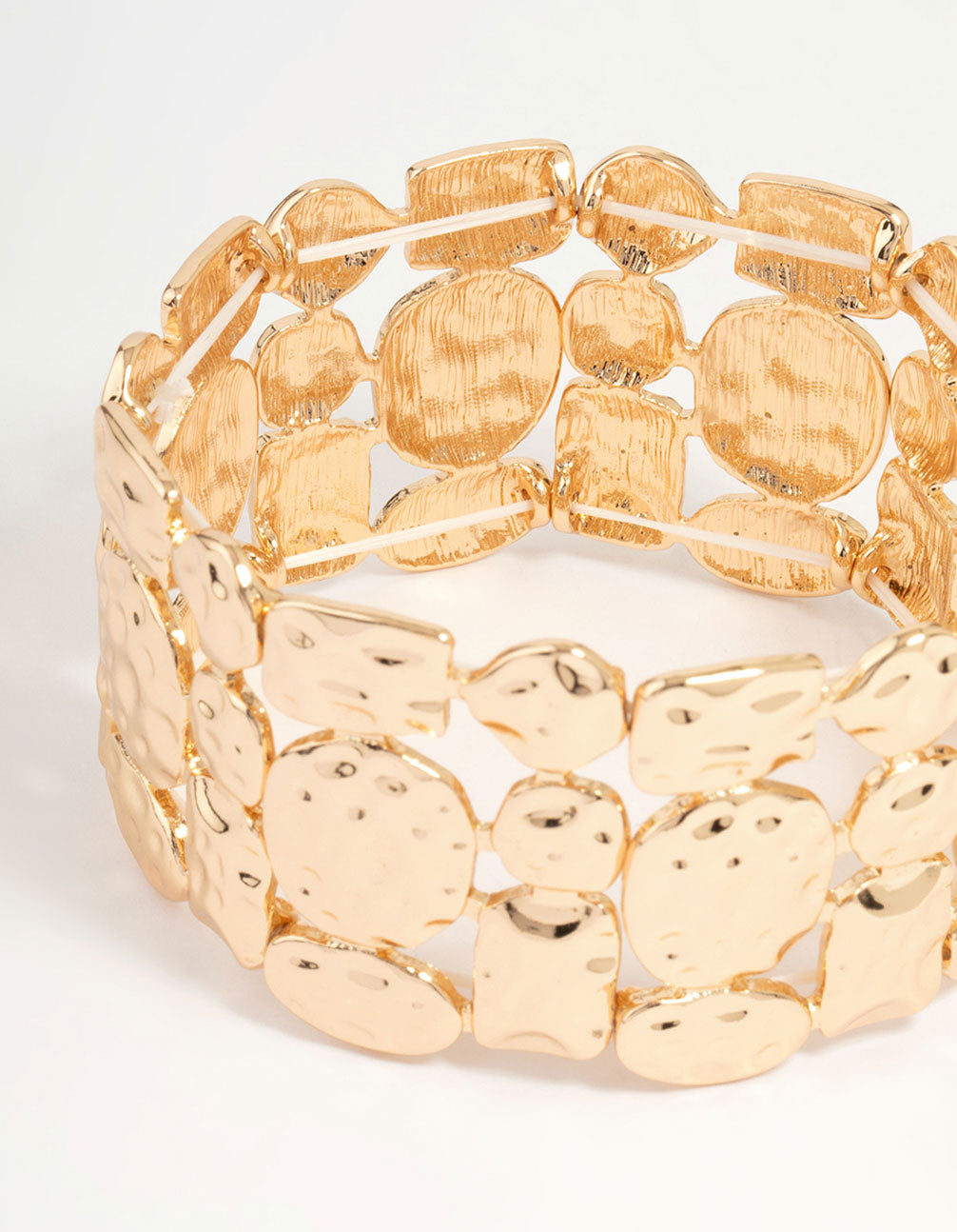 Gold Molten Layered Stretch Bracelet