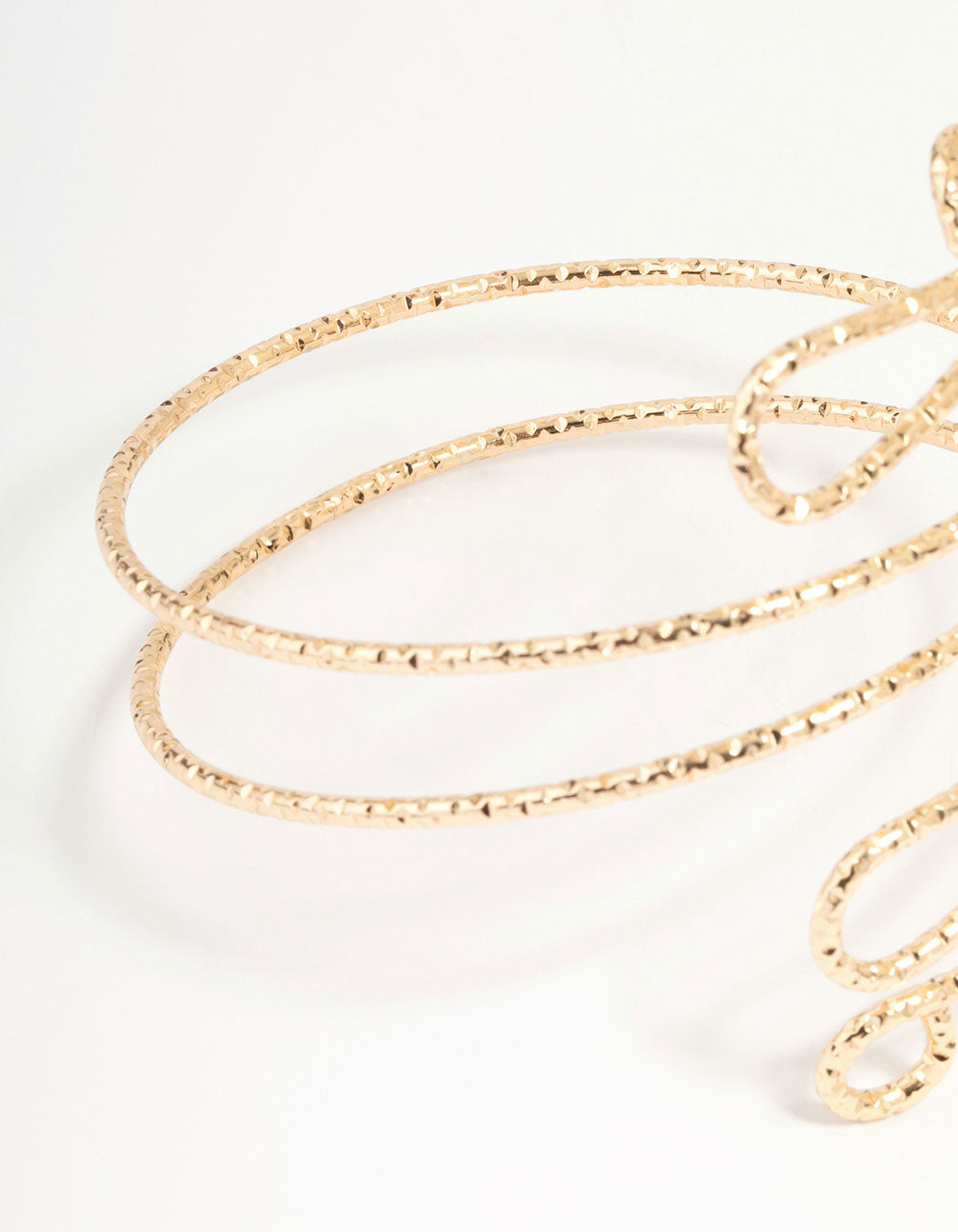 Gold Molten Twisted Arm Cuff