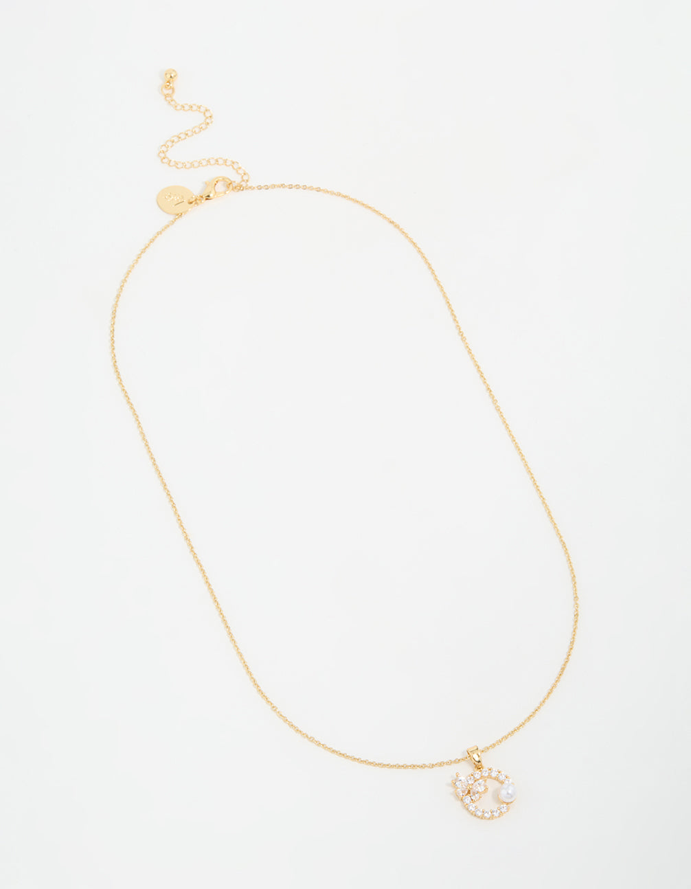 Gold Plated Pearl & Cubic Zirconia Wreath Necklace