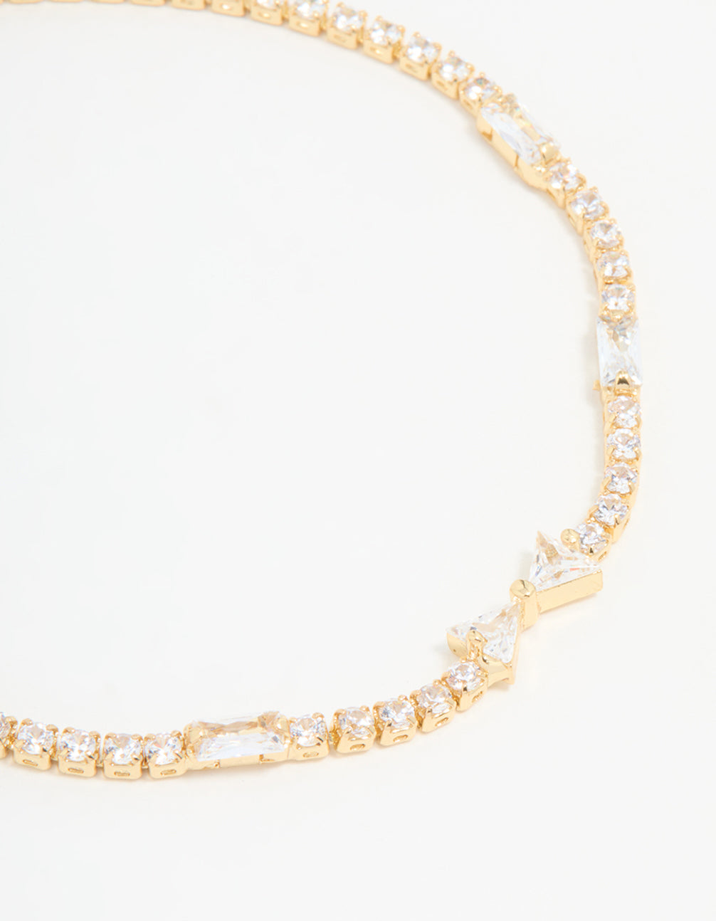 Gold Plated Cubic Zirconia Mini Bow Tennis Bracelet