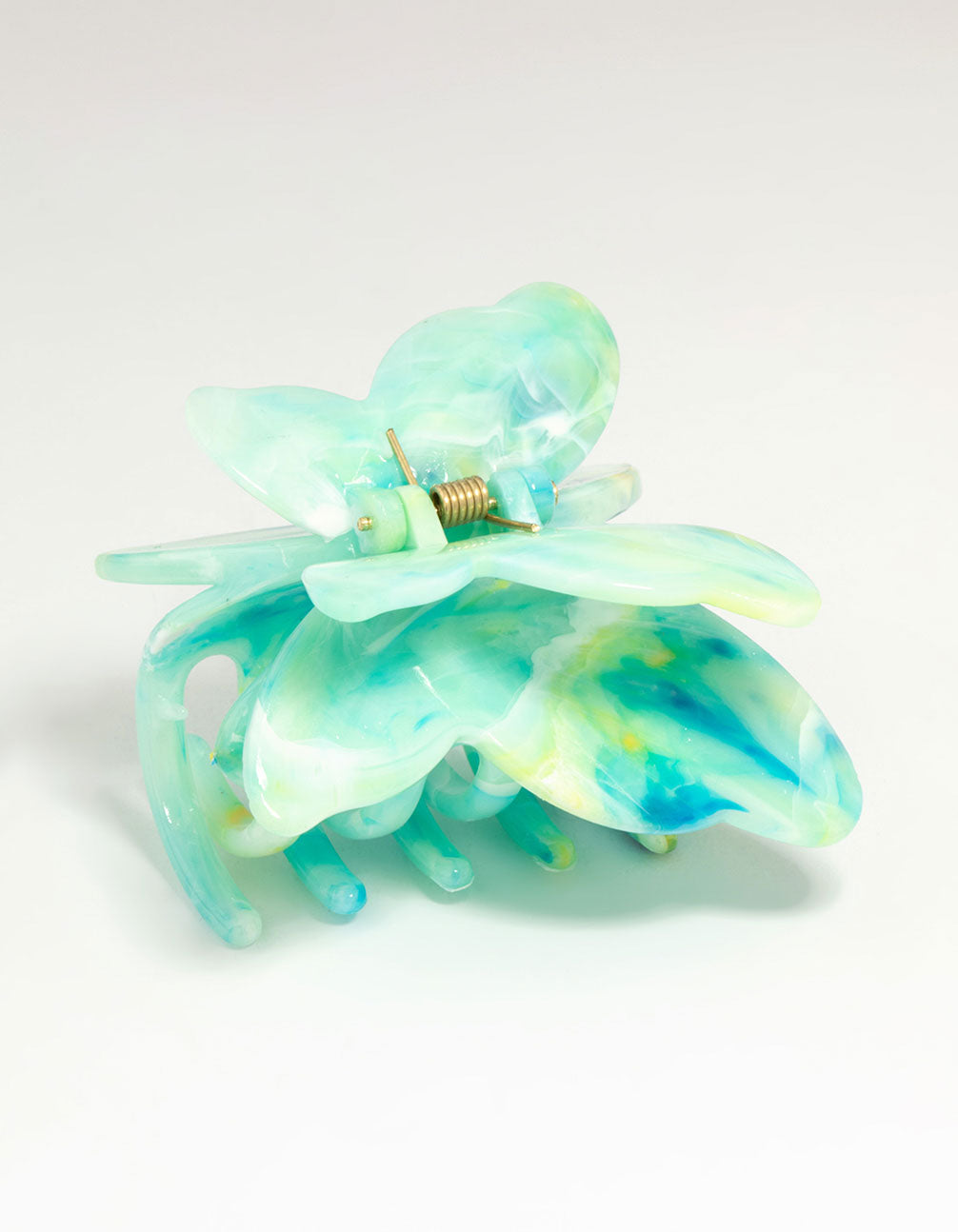 Green Marble Acrylic Butterfly Claw Clip