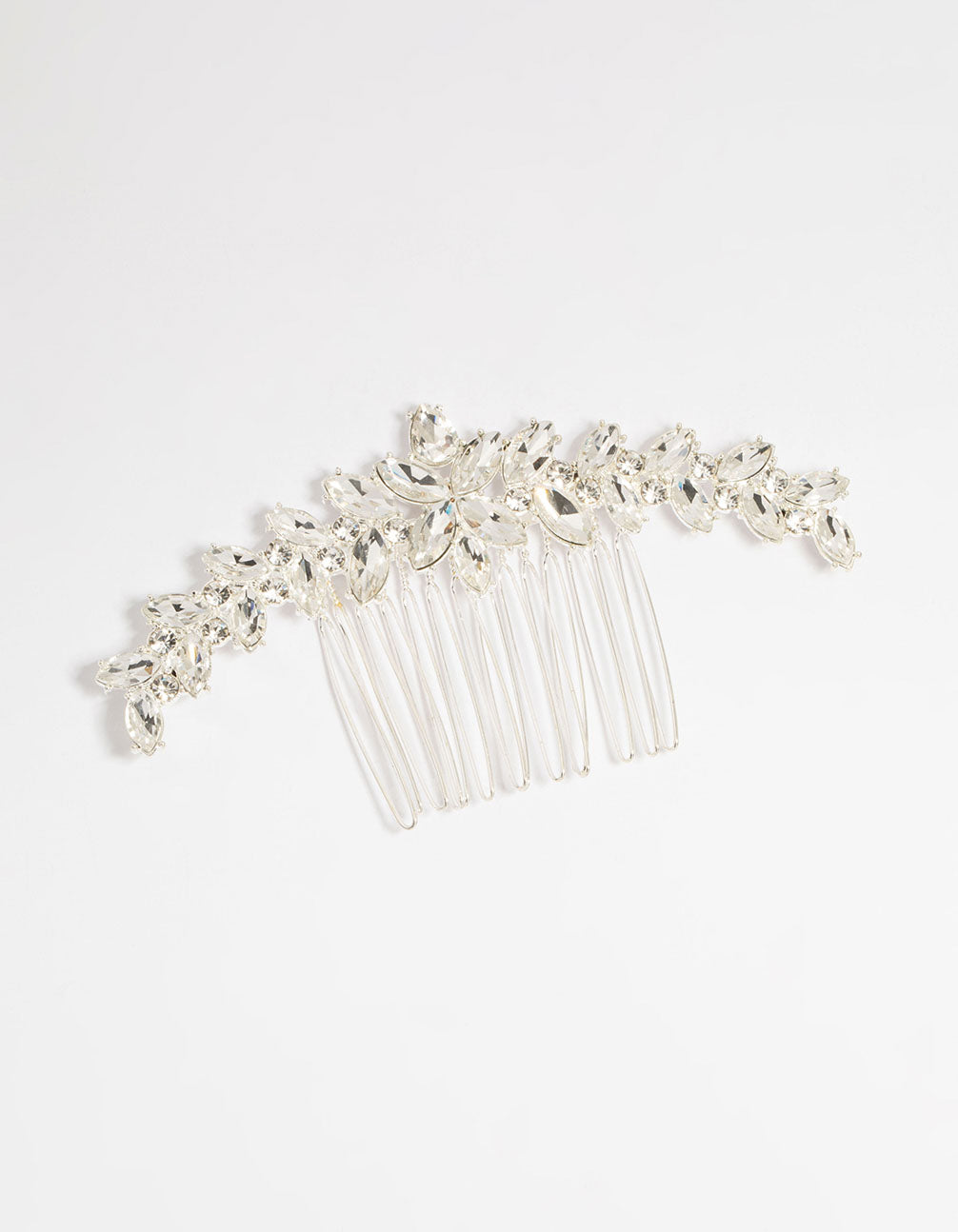 Silver Diamante Large Marquise Hair Comb