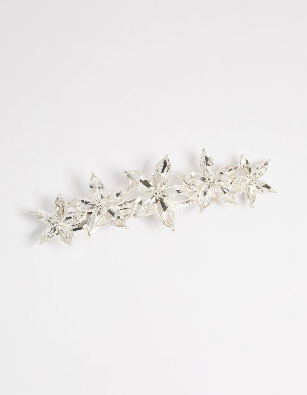 Silver Diamante Graduating Flower Hair Clip