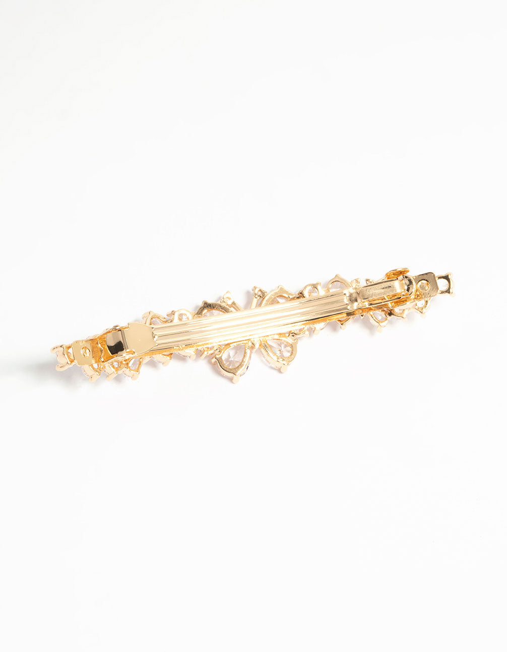 Gold Cubic Zirconia Butterfly Cluster Hair Clip