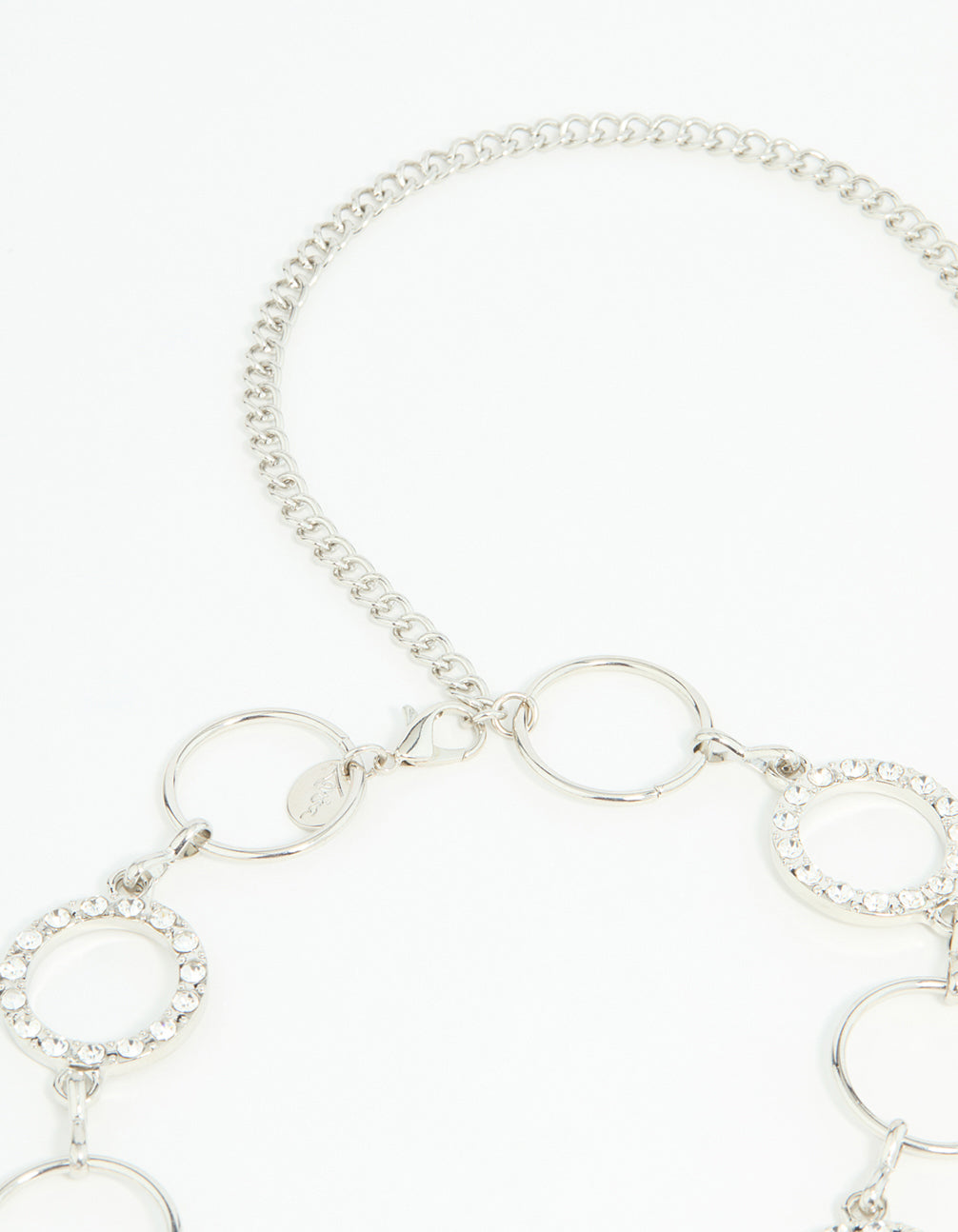 Silver Diamante & Plain Circle Belt