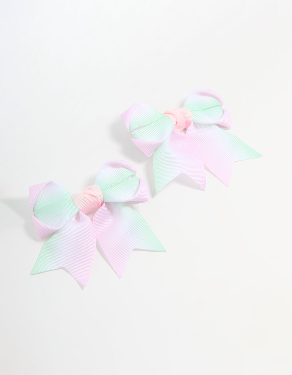 Kids Pastel Fabric Classic Bow Clips 2-Pack
