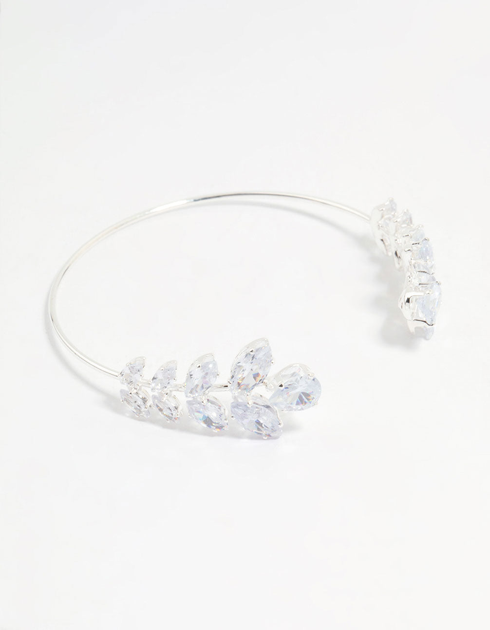 Silver Cubic Zirconia Marquise Vine Wrist Cuff