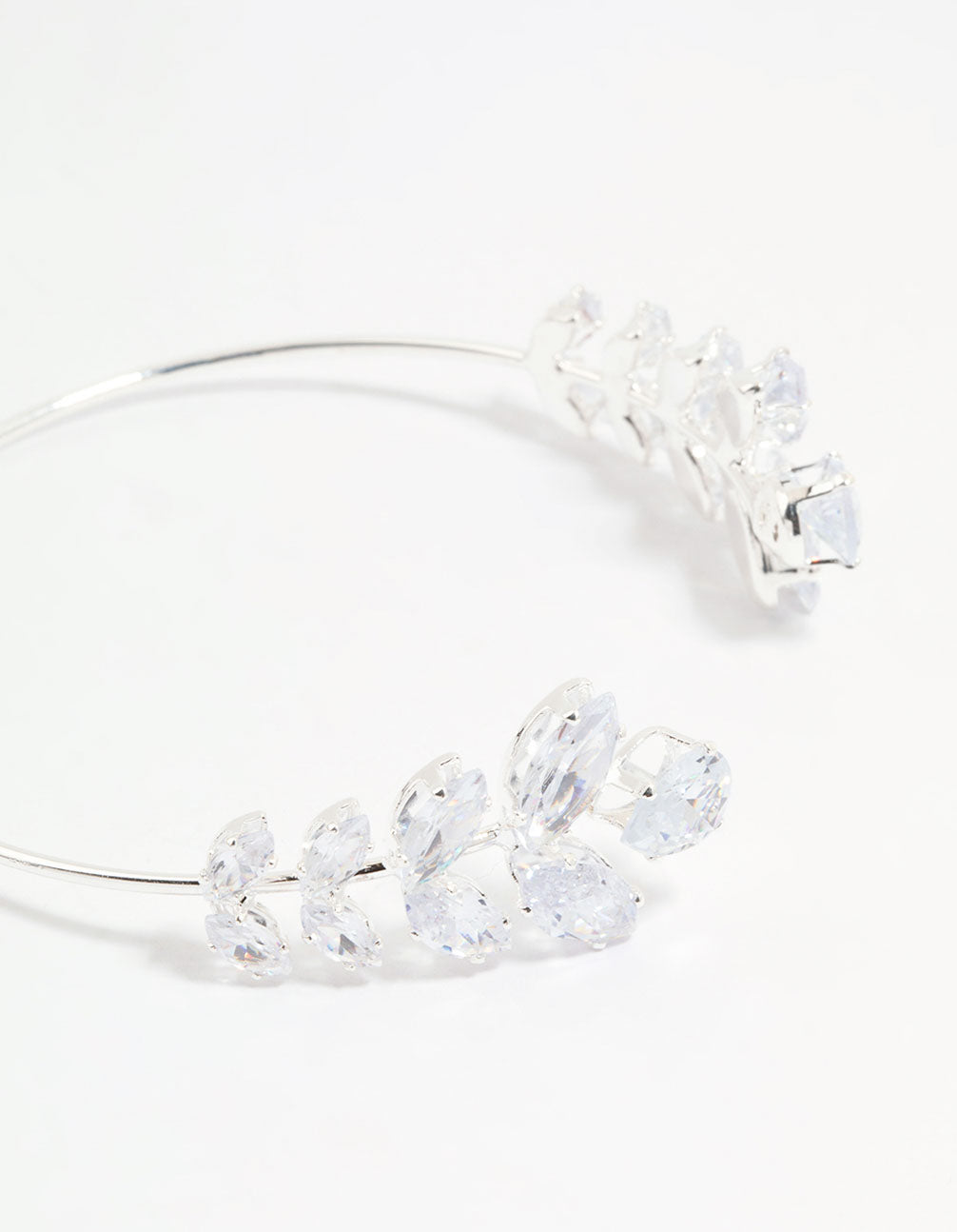 Silver Cubic Zirconia Marquise Vine Wrist Cuff