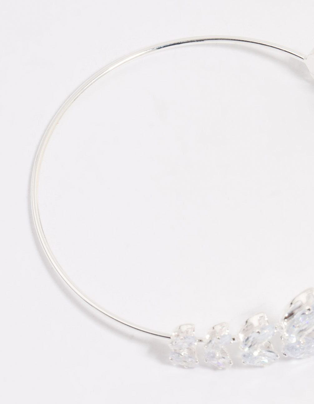 Silver Cubic Zirconia Marquise Vine Wrist Cuff