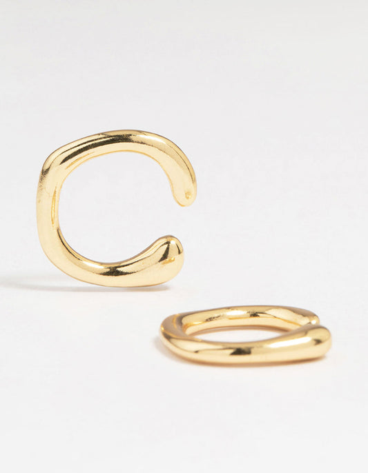 Gold Plated Organic Ear Cuffs