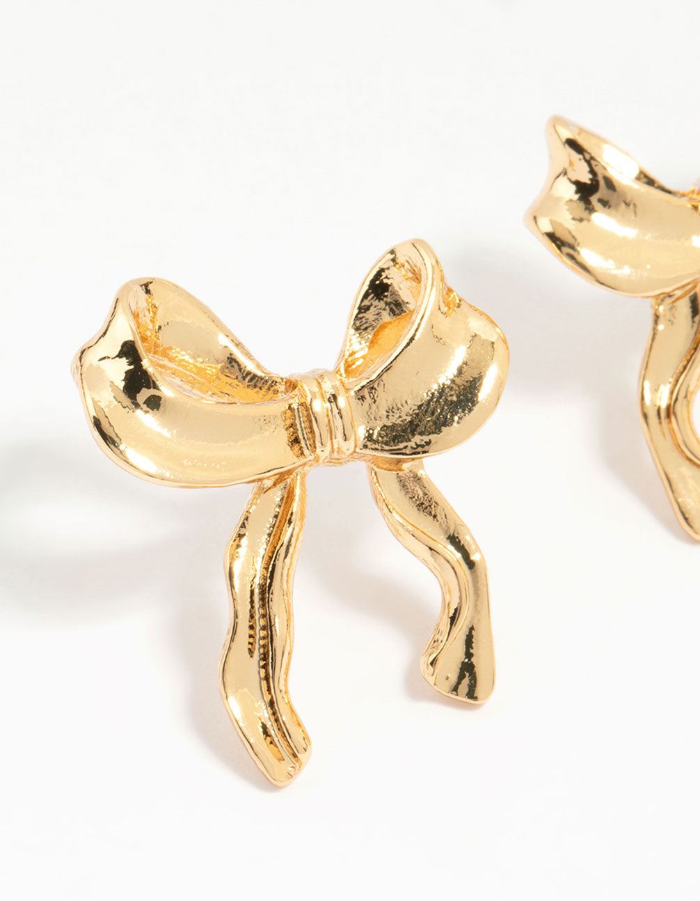 Gold Lovely Bow Stud Earrings