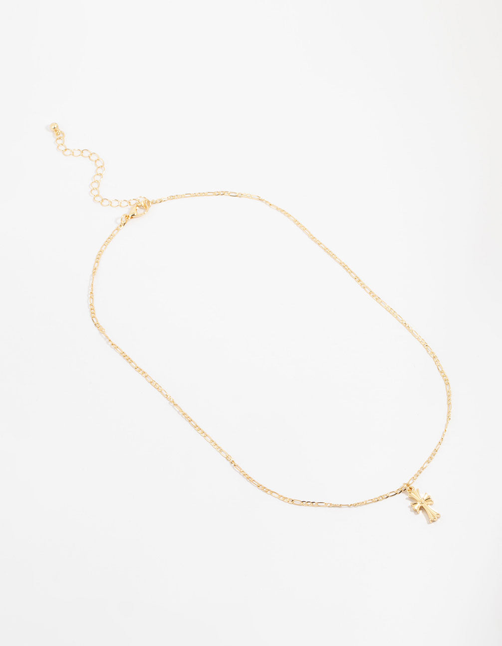 Gold Plated Gothic Mini Cross Necklace