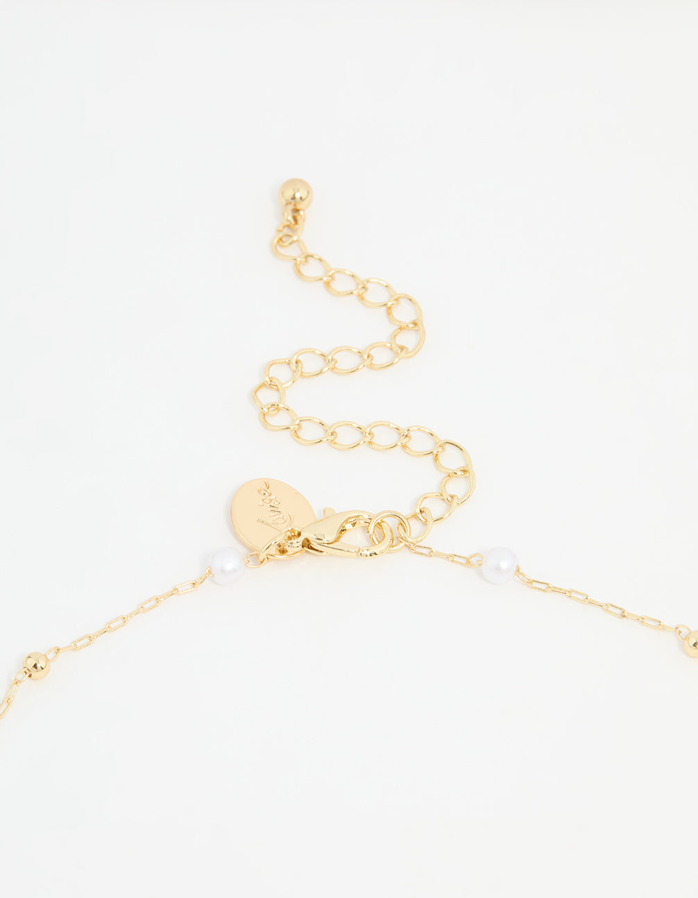Gold Plated Pearl Station Cross Necklace