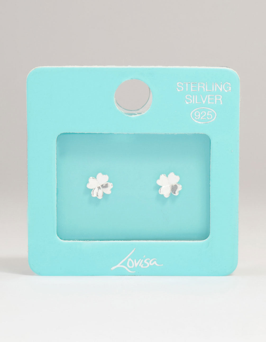 Sterling Silver Clean Clover Stud Earrings
