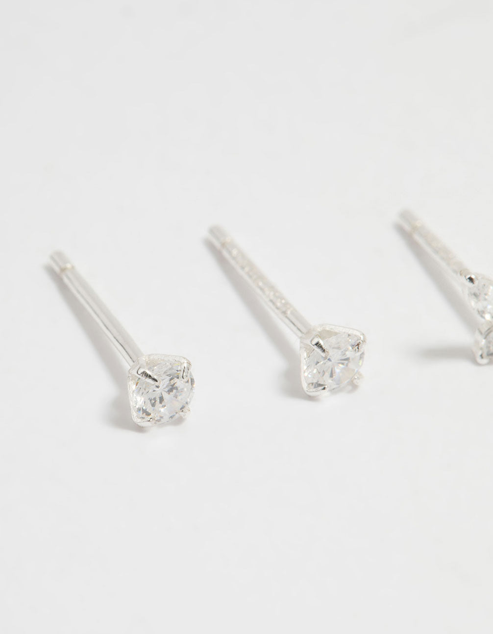 Sterling Silver Cubic Zirconia Butterfly Stud & Hoop Earrings 3-Pack
