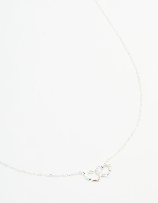 Sterling Silver Heart Link Necklace
