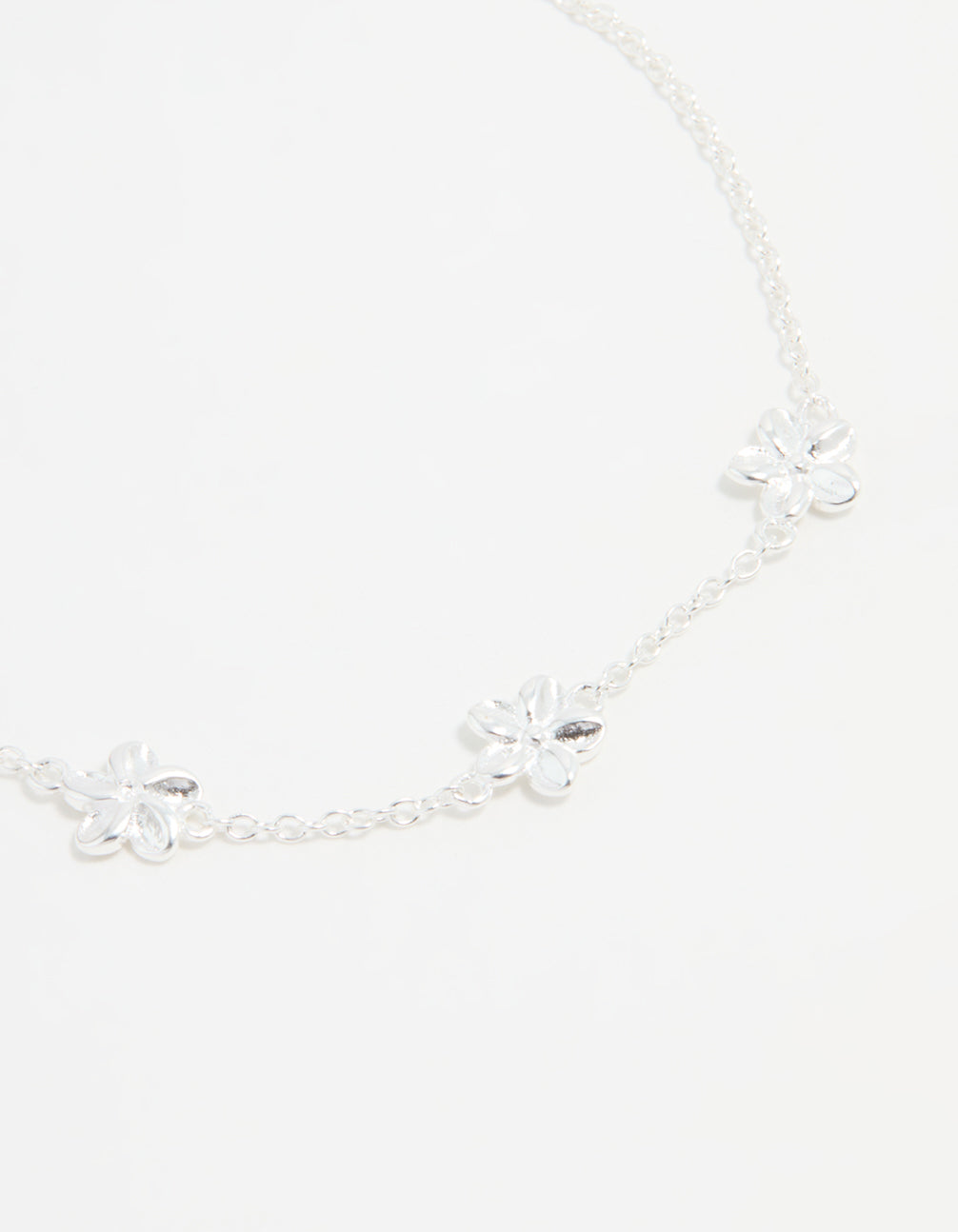 Sterling Silver Flower Trio Bracelet
