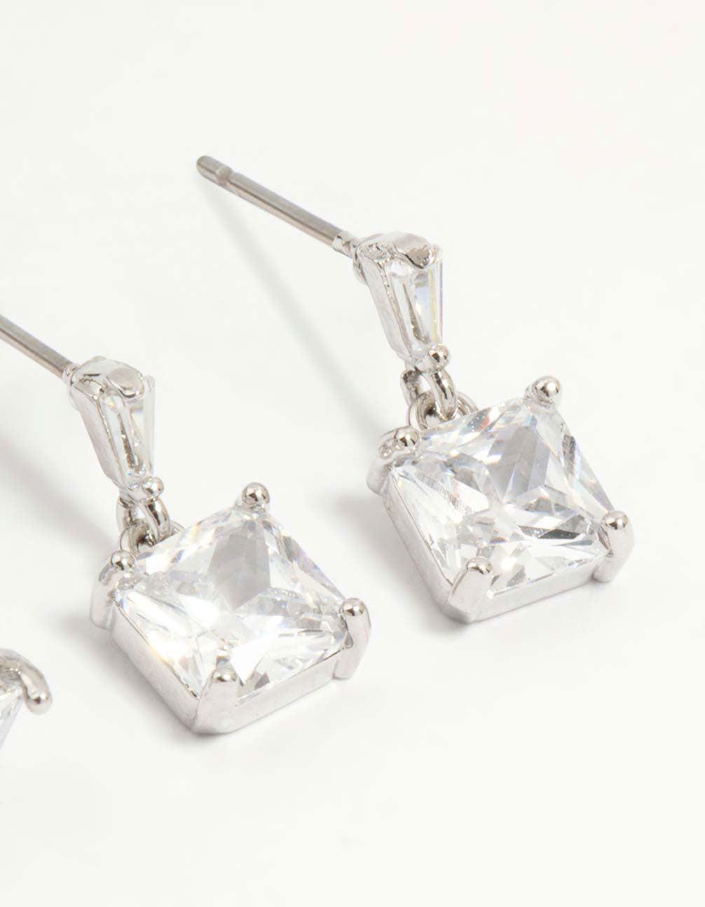 Silver Cubic Zirconia Stud & Drop Earrings 3-Pack