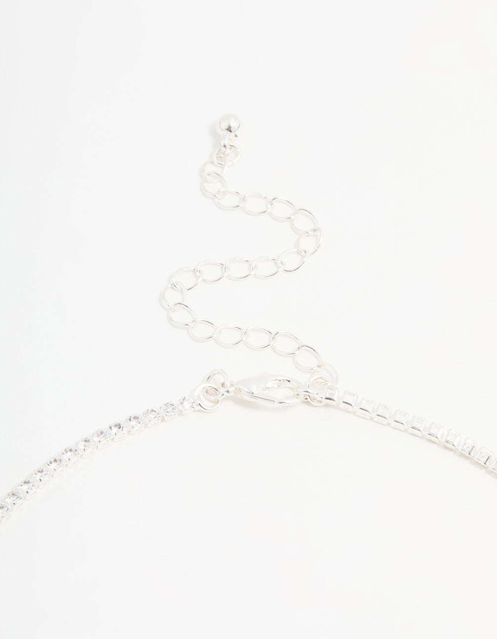 Silver Cubic Zirconia Butterfly Charm Necklace