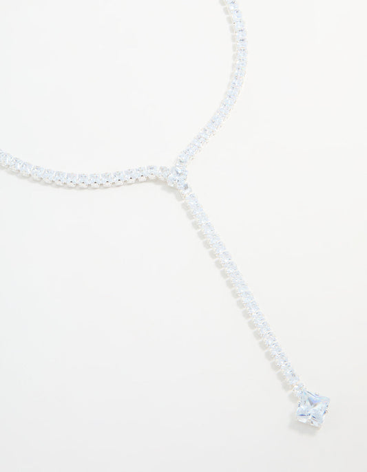 Silver Cubic Zirconia Y-Necklace