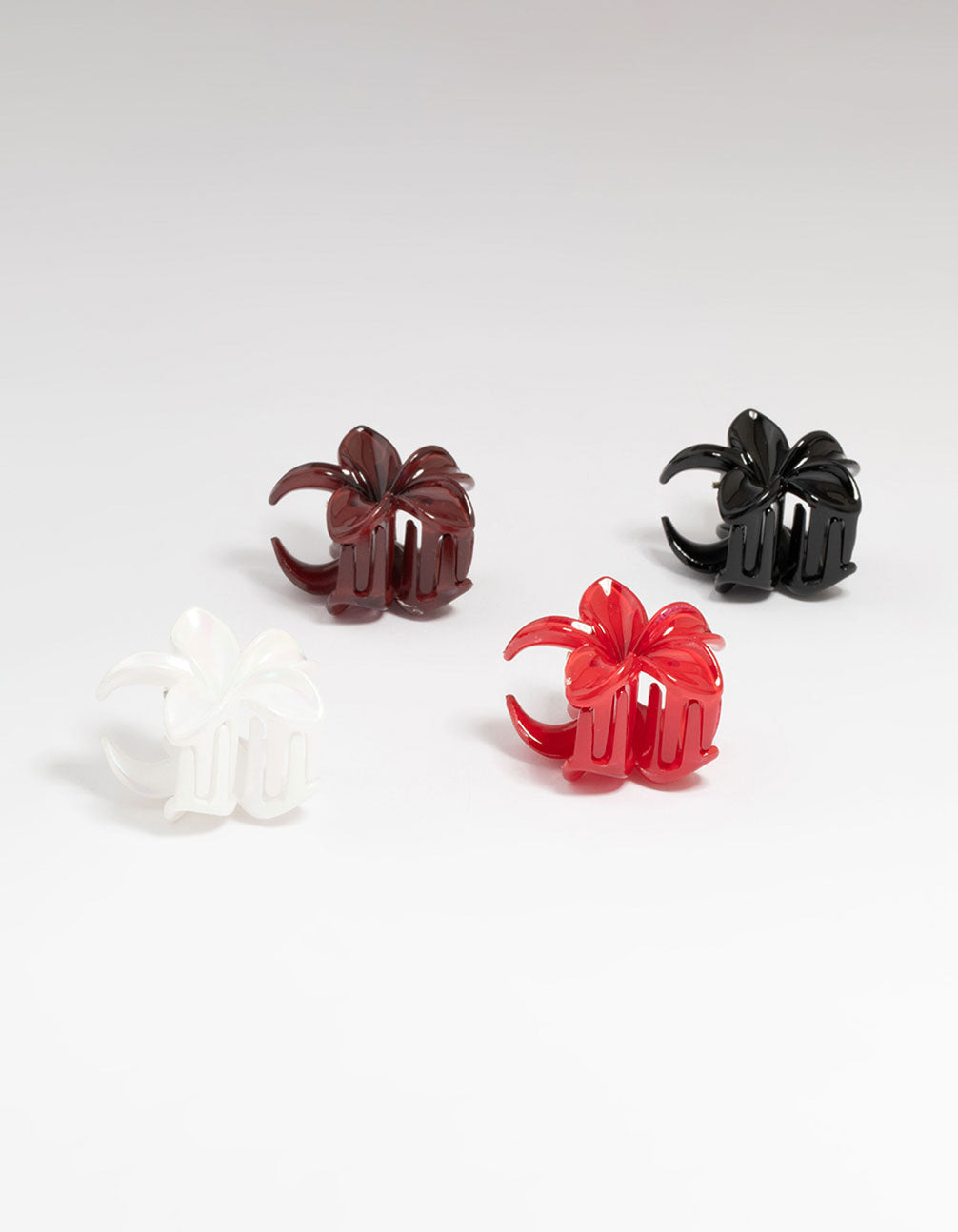 Multicoloured Mini Frangipani Claw Clips 4-Pack