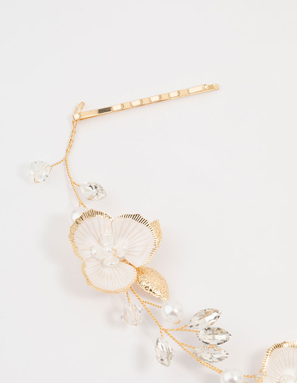 Gold Painted Flower Drop Earrings