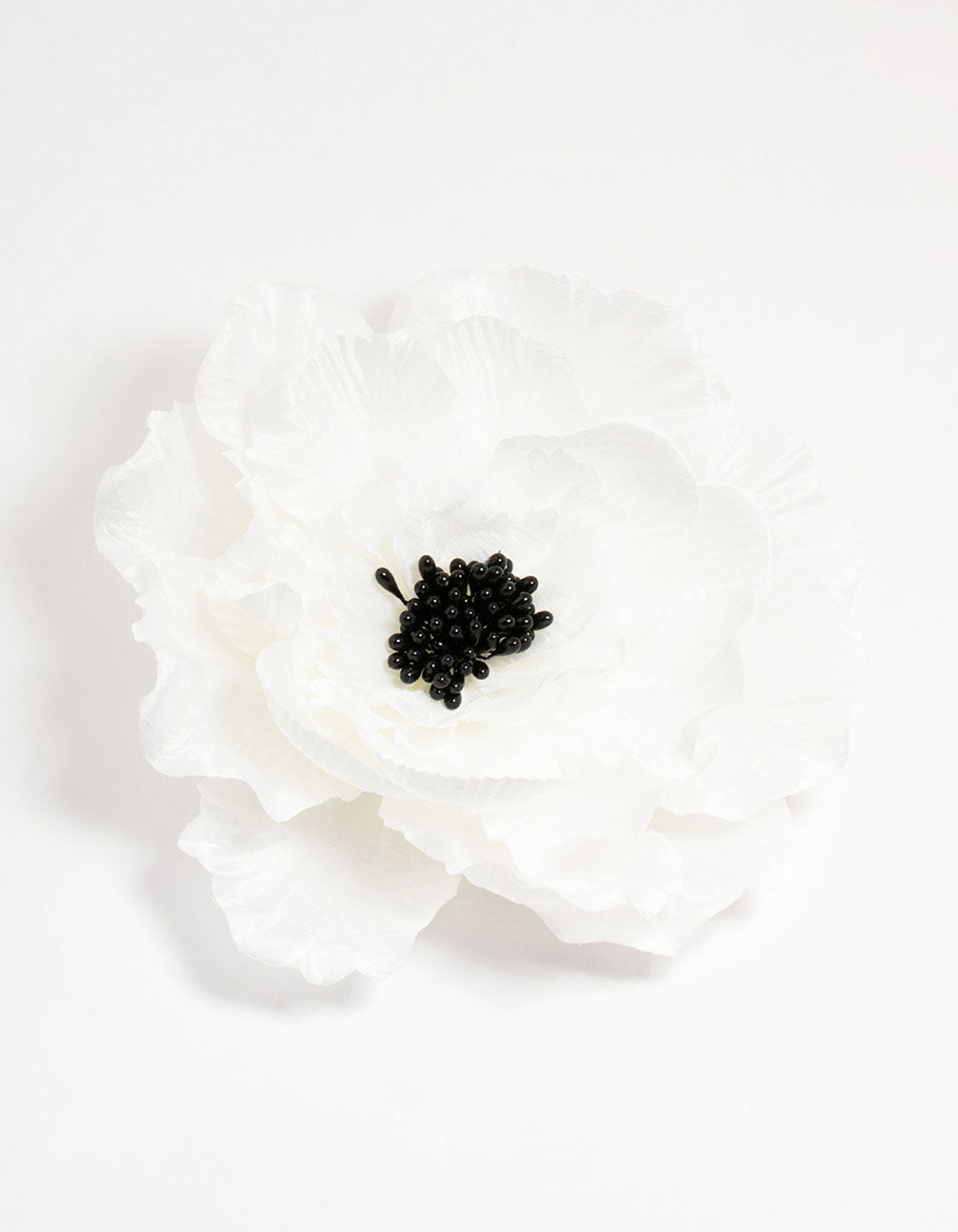 White Poppy Flower Corsage Brooch