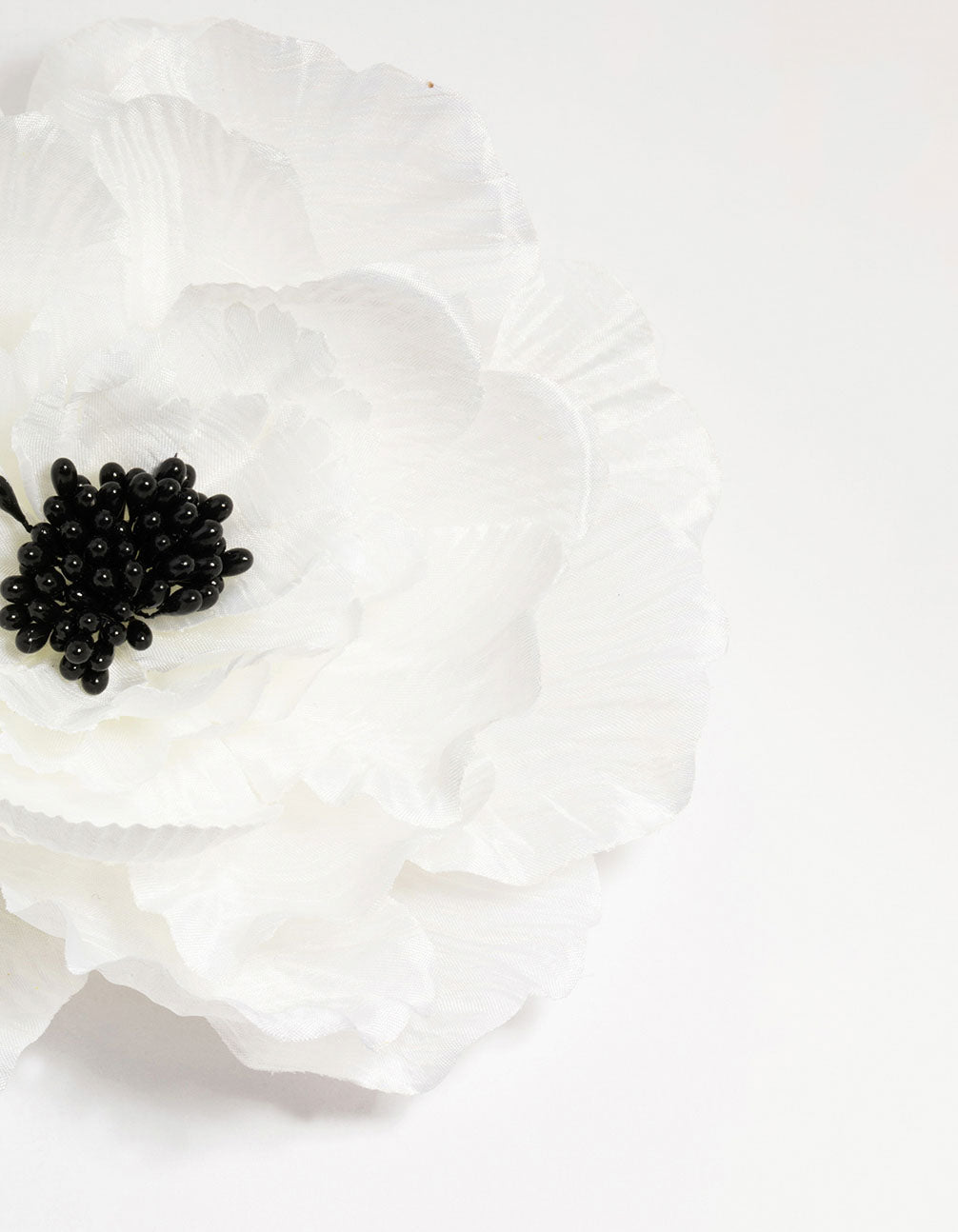 White Poppy Flower Corsage Brooch