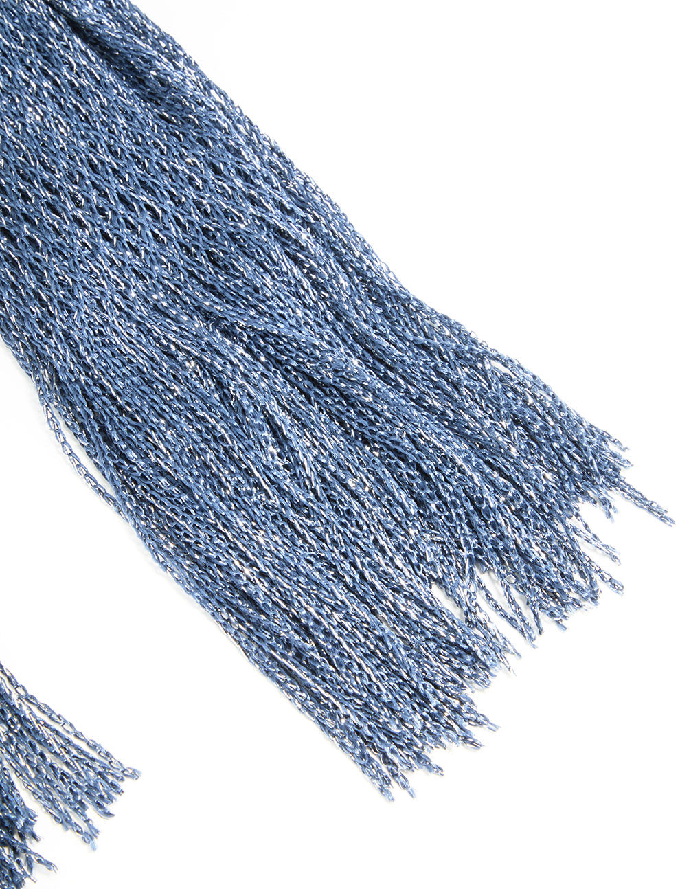 Blue Glitter Fabric Draped Scarf