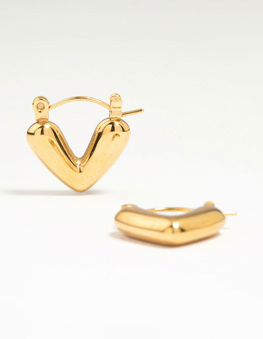 Waterproof Gold Plated Stainless Steel Bold Hoop Earrings