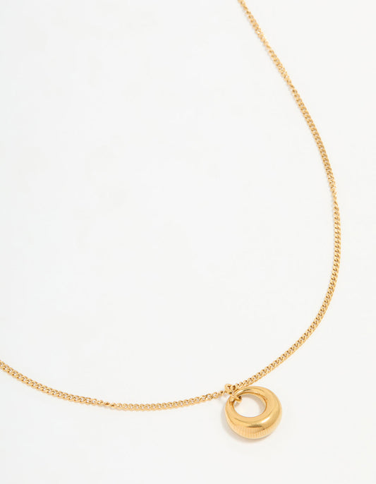 Waterproof Gold Plated Stainless Steel Bold Pendant Necklace