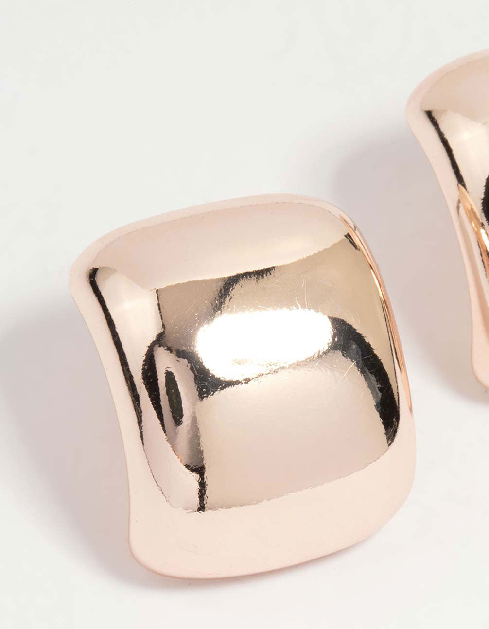 Rose Gold Smooth Curved Stud Earrings