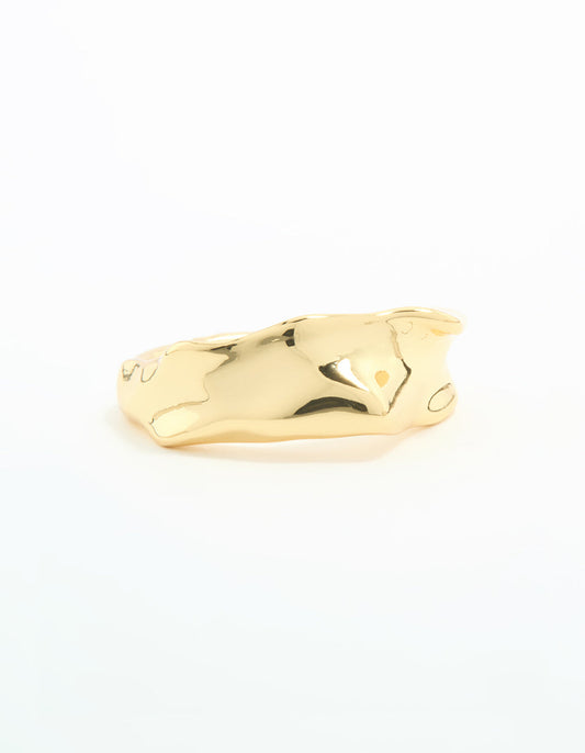 Gold Plated Textured Band Ring