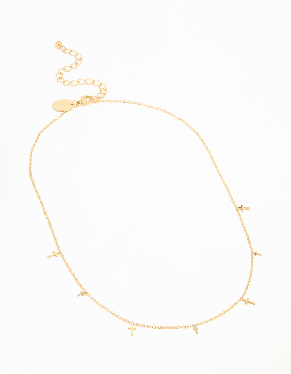 Waterproof Gold Plated Stainless Steel Cross Charms Necklace