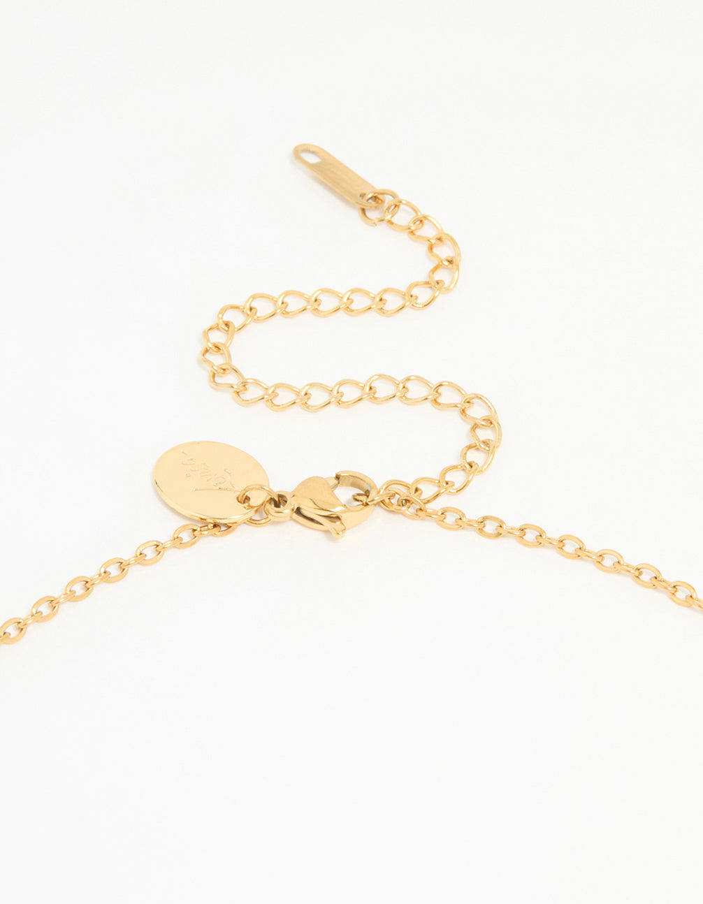 Waterproof Gold Plated Stainless Steel Diamante Heart Pendant Necklace