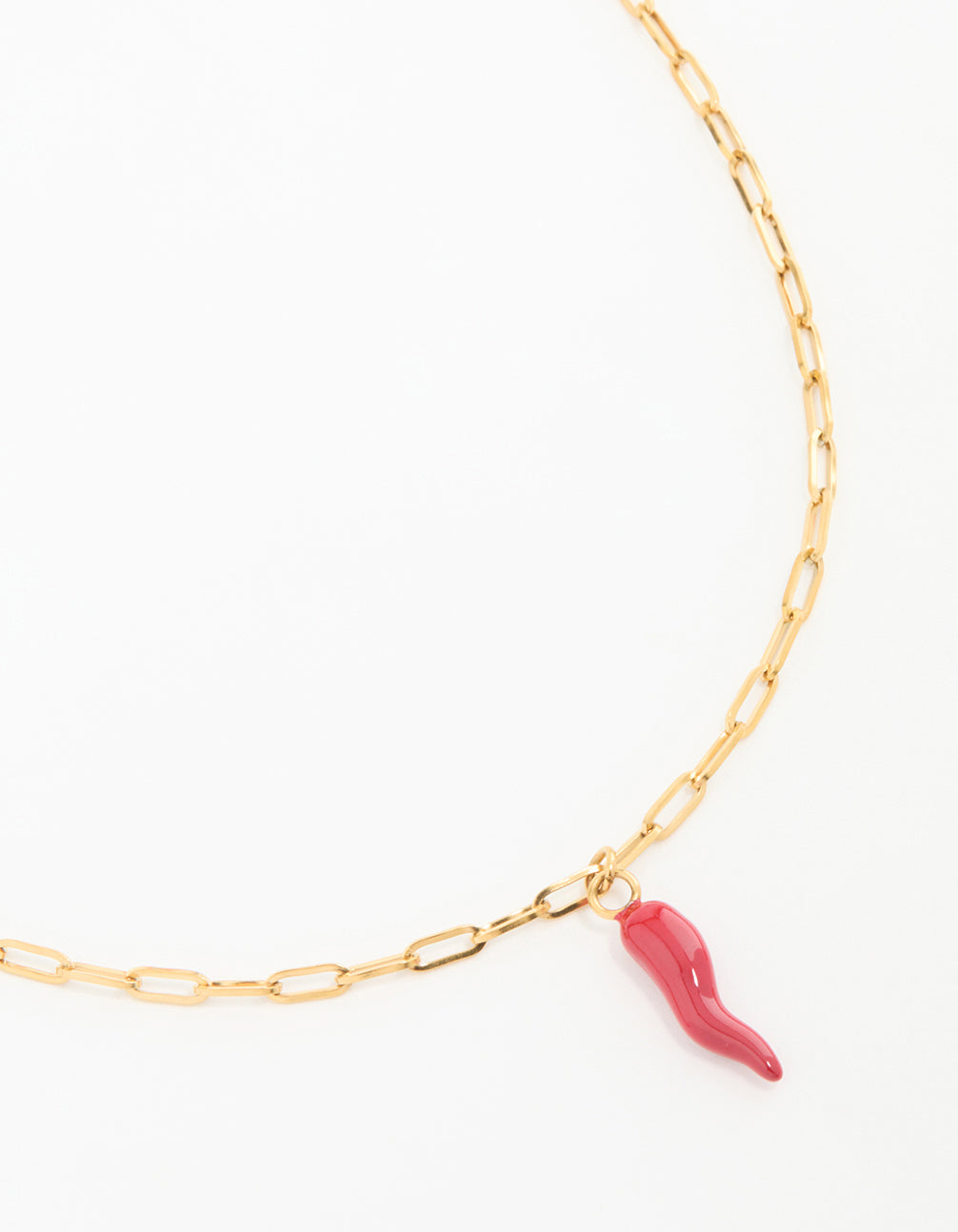 Waterproof Gold Plated Stainless Steel Chili Pendant Necklace