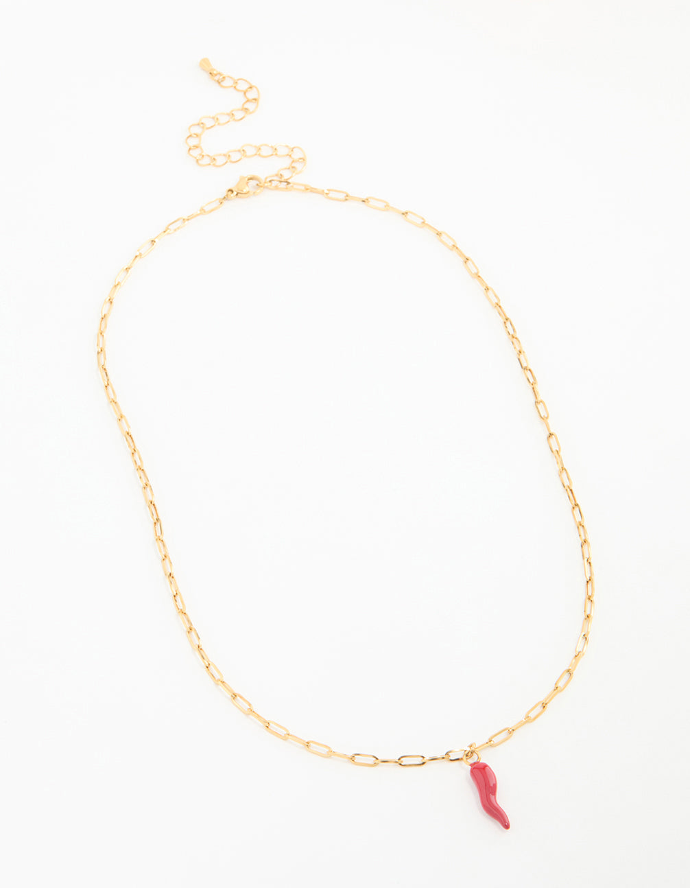 Waterproof Gold Plated Stainless Steel Chili Pendant Necklace