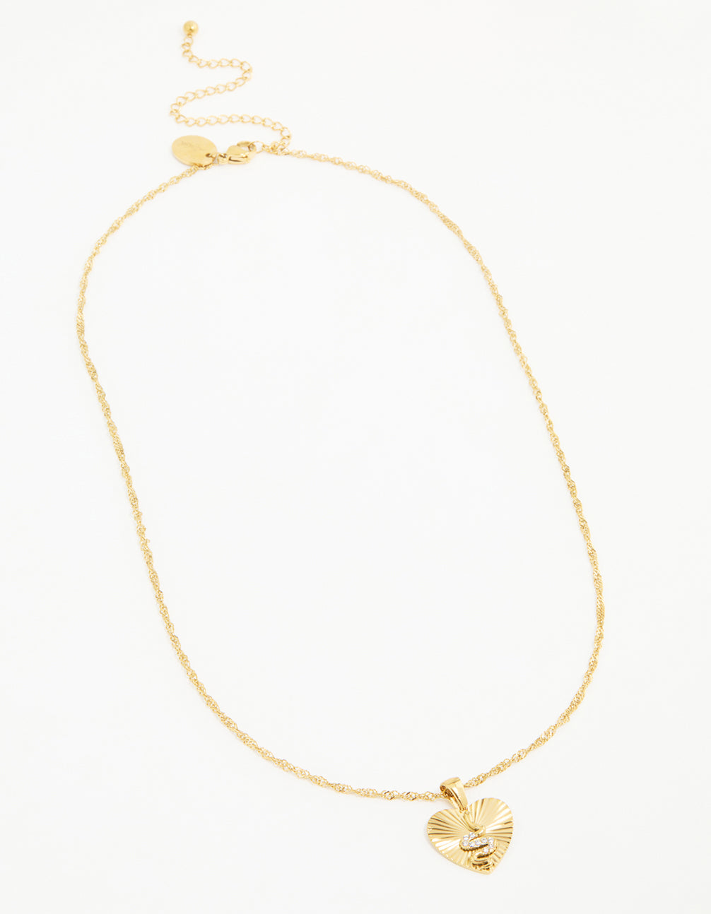 Waterproof Gold Plated Stainless Steel Snake Heart Necklace