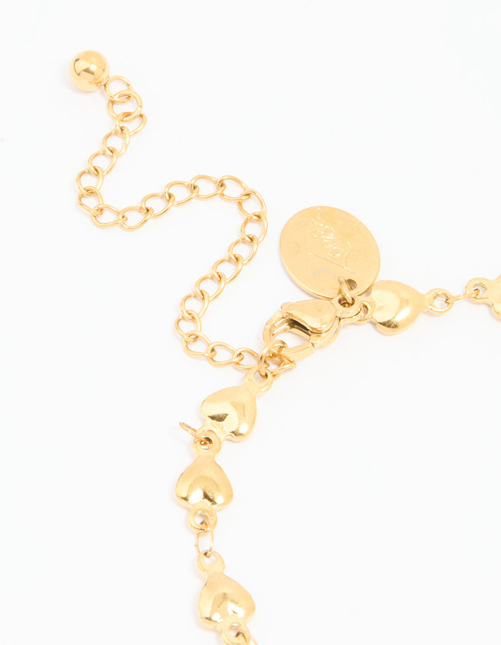 Waterproof Gold Plated Stainless Steel Hearts Bracelet