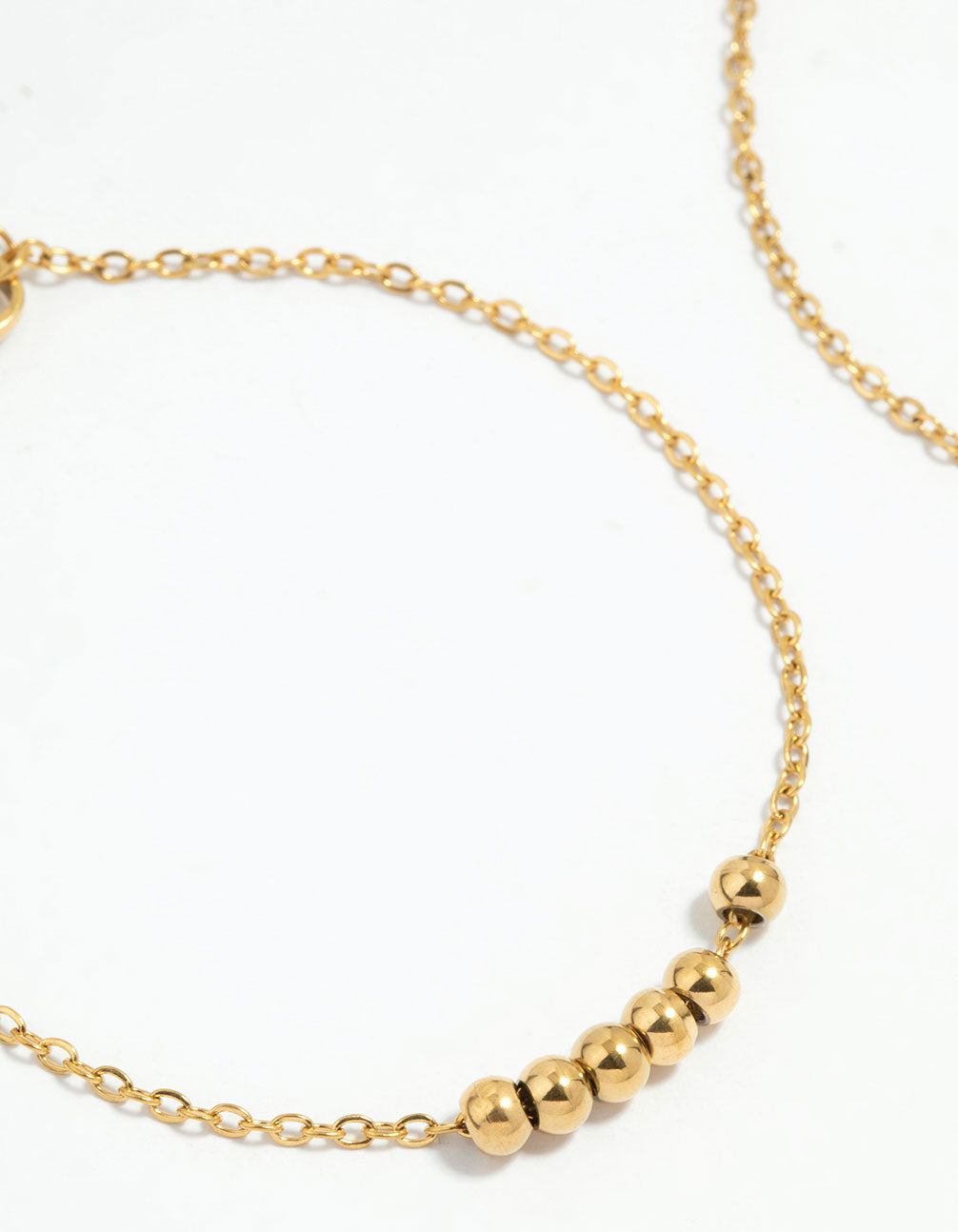 Waterproof Gold Plated Stainless Steel Layered Ball Bracelets 2-Pack