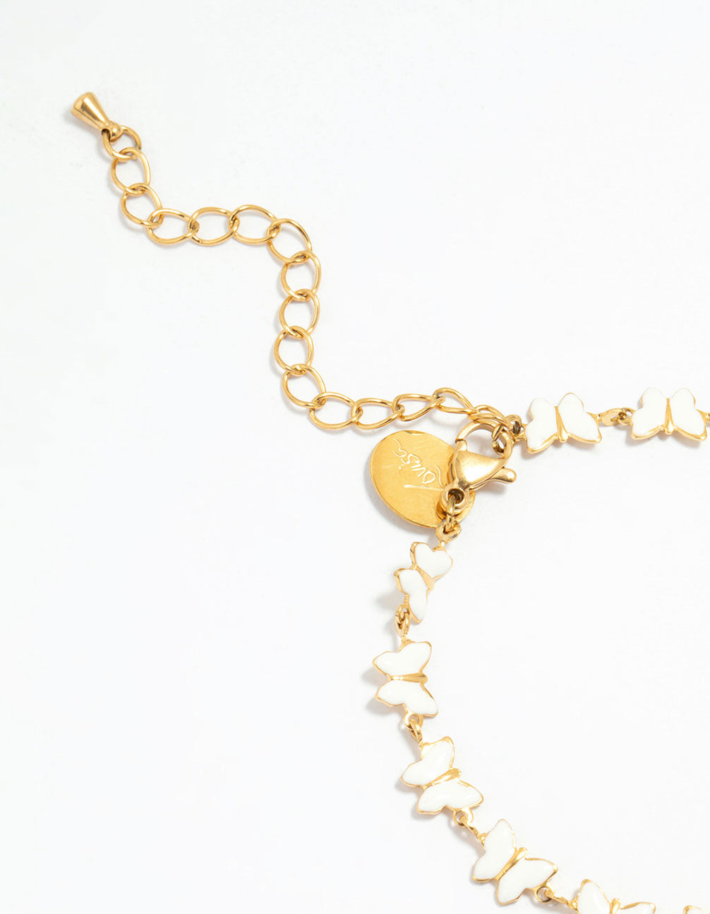 Waterproof Gold Plated Stainless Steel Enamel Butterfly Bracelet