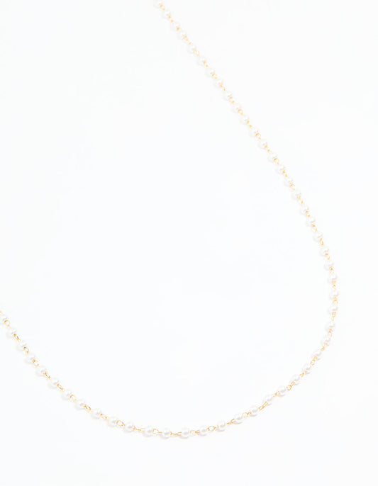 Waterproof Gold Plated Stainless Pearl Waist Chain
