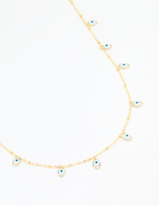 Waterproof Gold Plated Stainless Steel Evil Eye Waist Chain