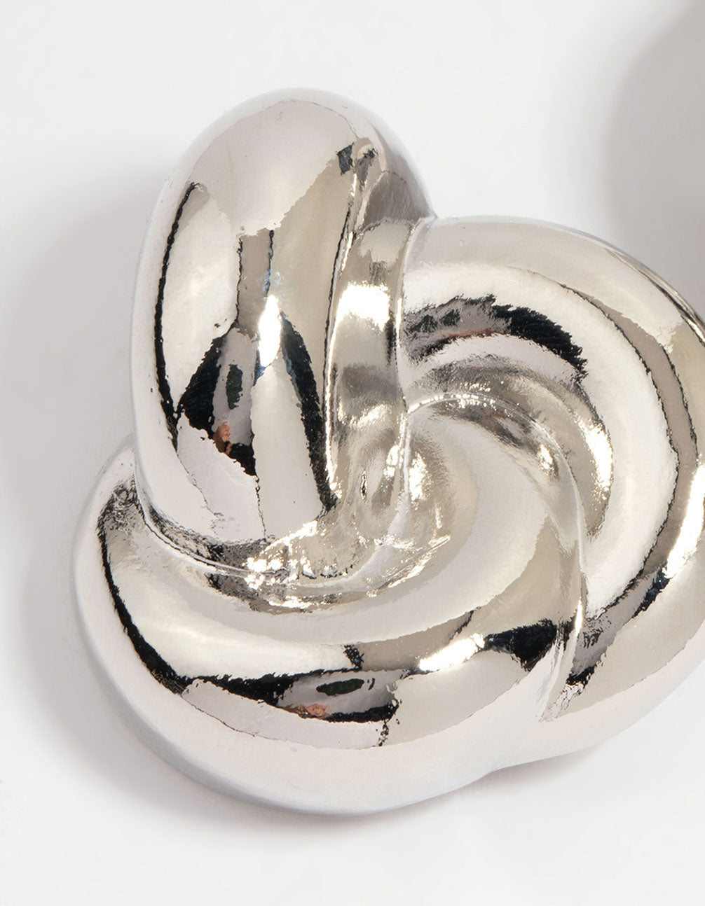 Silver Knotted Stud Earrings